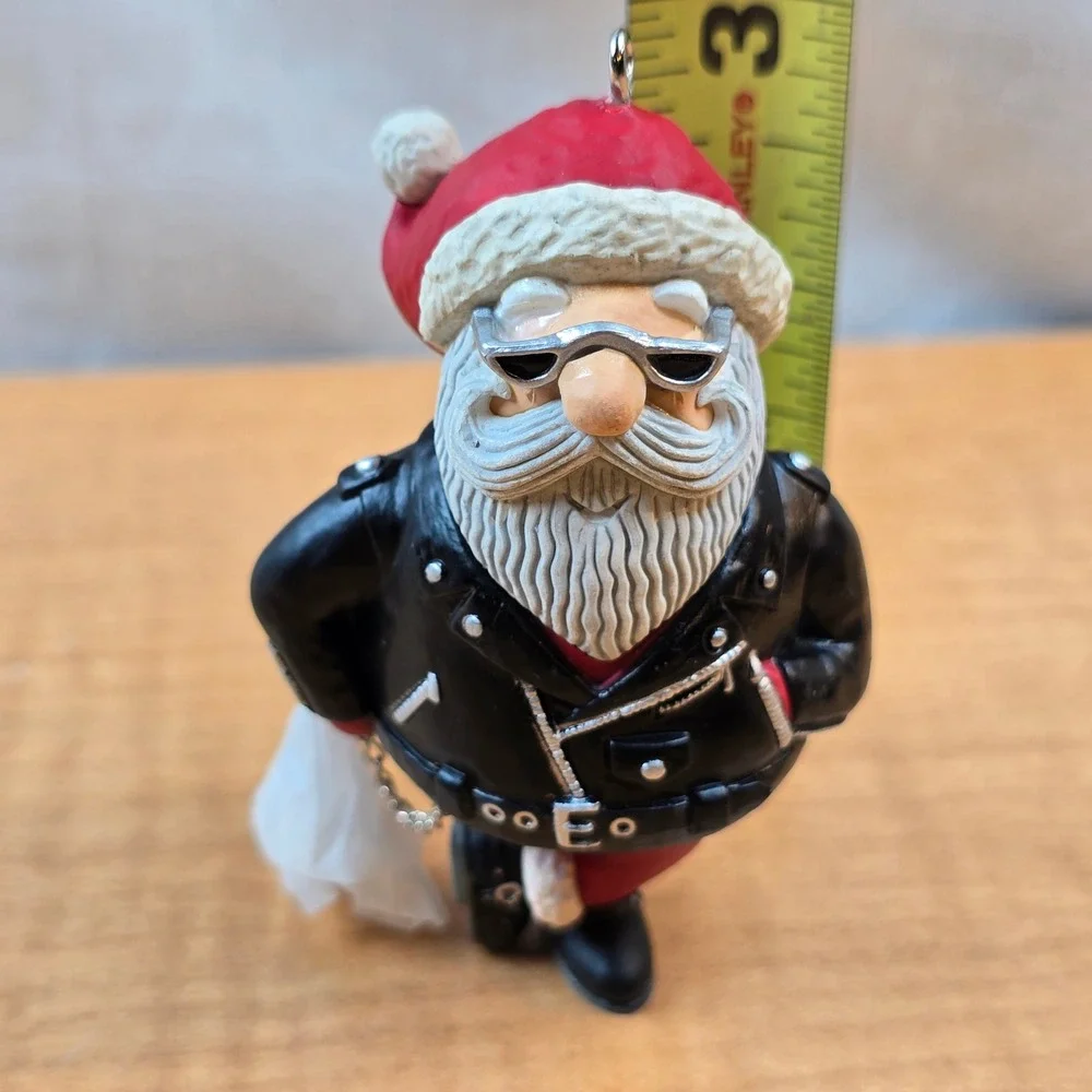 2008 Hallmark Keepsake Harley Davidson Jolly Rider Santa Motorcycle Ornament